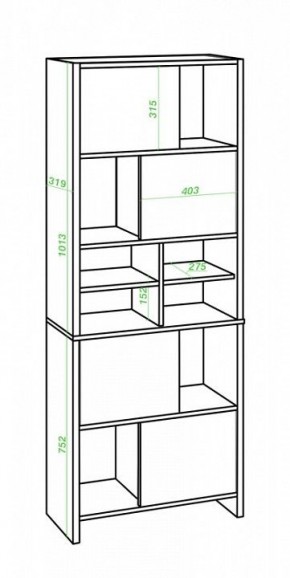 Стеллаж комбинированный Домино Lite СТЛ-ЗВХ Ш в Губахе - gubaha.mebel24.online | фото 2