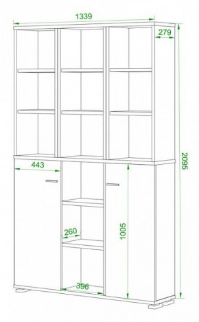 Стеллаж комбинированный Домино нельсон ПУ-40-6 в Губахе - gubaha.mebel24.online | фото 2