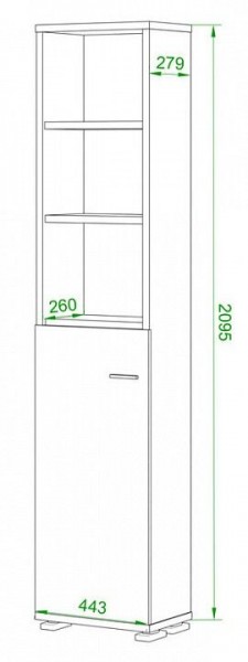 Стеллаж комбинированный Домино ПУ-20-2 в Губахе - gubaha.mebel24.online | фото 2