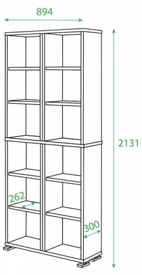 Стеллаж комбинированный Домино ПУ-30-4 в Губахе - gubaha.mebel24.online | фото 2