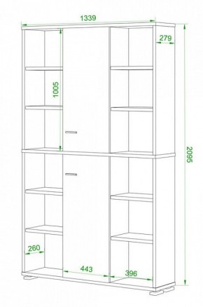 Стеллаж комбинированный Домино ПУ-40-2 в Губахе - gubaha.mebel24.online | фото 2