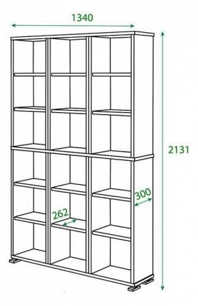 Стеллаж комбинированный Домино ПУ-40-3 в Губахе - gubaha.mebel24.online | фото 2