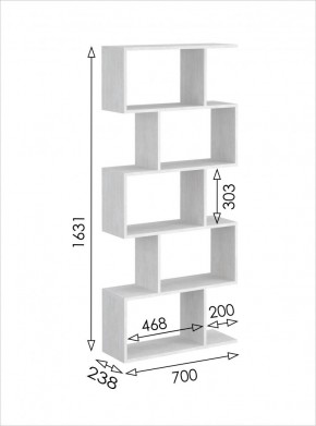 Стеллаж открытый мини 2 Вена в Губахе - gubaha.mebel24.online | фото 3