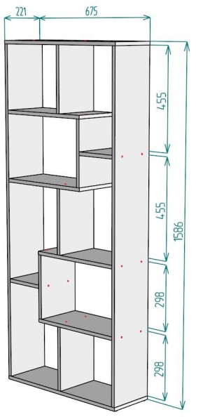 Стеллаж S8 1586х675х221 в Губахе - gubaha.mebel24.online | фото 2