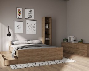 Стеллаж СИРИУС узкий, с пятью полками, цвет Дуб Сонома в Губахе - gubaha.mebel24.online | фото 3