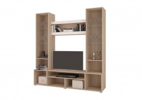 Стенка АНТАЛИЯ 2 (Сонома/Белый софт) в Губахе - gubaha.mebel24.online | фото 2
