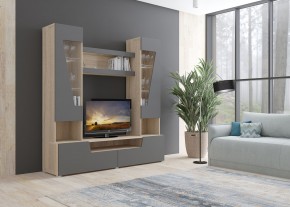 Стенка АНТАЛИЯ 2 (Сонома/Графит софт) в Губахе - gubaha.mebel24.online | фото 3