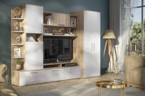 Стенка Денвер (СТЛ.151.01) Дуб сонома/Белый в Губахе - gubaha.mebel24.online | фото 3