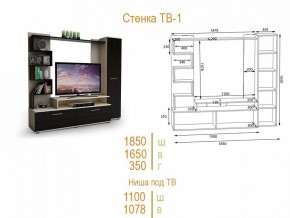 Стенка для гостиной ТВ-1 в Губахе - gubaha.mebel24.online | фото 2