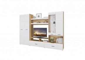 Стенка НЕНСИ 1 (Крафт золотой/Белый глянец) в Губахе - gubaha.mebel24.online | фото