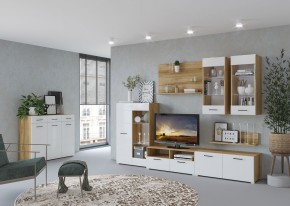 Стенка НЕНСИ 3 (Крафт золотой/Белый глянец) в Губахе - gubaha.mebel24.online | фото 3