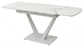 Стол ALATRI 120 GLOSS STATUARIO WHITE SOLID CERAMIC / WHITE, ®DISAUR в Губахе - gubaha.mebel24.online | фото 5