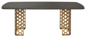 Стол CHIAVARI 220 KL-116 Черный мрамор матовый, итальянская керамика / бронзовый, ®DISAUR в Губахе - gubaha.mebel24.online | фото 8