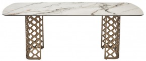 Стол CHIAVARI 220 KL-188 Контрастный мрамор матовый, итальянская керамика / Шампань, ®DISAUR в Губахе - gubaha.mebel24.online | фото 8