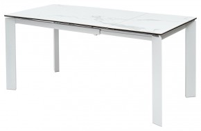 Стол CORNER 120 MATTE STATUARIO Белый мрамор матовый керамика, стекло/ белый каркас, ®DISAUR в Губахе - gubaha.mebel24.online | фото 1