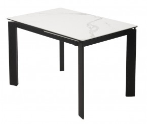 Стол CORNER 120 MATTE STATUARIO Белый мрамор матовый керамика, стекло/ черный каркас, ®DISAUR в Губахе - gubaha.mebel24.online | фото