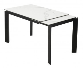 Стол CORNER 120 MATTE STATUARIO Белый мрамор матовый керамика, стекло/ черный каркас, ®DISAUR в Губахе - gubaha.mebel24.online | фото 3