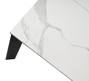 Стол CORNER 120 MATTE STATUARIO Белый мрамор матовый керамика, стекло/ черный каркас, ®DISAUR в Губахе - gubaha.mebel24.online | фото 8