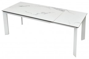 Стол CREMONA 140 HIGH GLOSS STATUARIO Белый мрамор глянцевый, керамика/ белый каркас, ®DISAUR в Губахе - gubaha.mebel24.online | фото 5