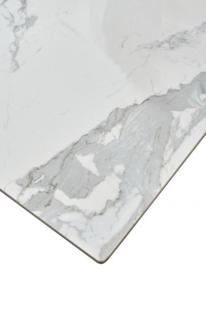Стол CREMONA 140 HIGH GLOSS STATUARIO Белый мрамор глянцевый, керамика/ белый каркас, ®DISAUR в Губахе - gubaha.mebel24.online | фото 6