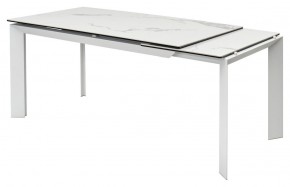 Стол CREMONA 140 HIGH GLOSS STATUARIO Белый мрамор глянцевый, керамика/ белый каркас, ®DISAUR в Губахе - gubaha.mebel24.online | фото 7
