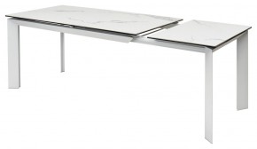 Стол CREMONA 140 HIGH GLOSS STATUARIO Белый мрамор глянцевый, керамика/ белый каркас, ®DISAUR в Губахе - gubaha.mebel24.online | фото 8