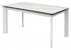 Стол CREMONA 140 HIGH GLOSS STATUARIO Белый мрамор глянцевый, керамика/ белый каркас, ®DISAUR в Губахе - gubaha.mebel24.online | фото 9