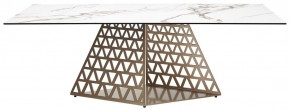 Стол ENNA 220 KL-188 Контрастный мрамор матовый, итальянская керамика/ каркас цвета шампань, ®DISAUR в Губахе - gubaha.mebel24.online | фото 10