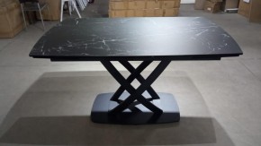 Стол FOGGIA 140 KL-116 Черный мрамор матовый, итальянская керамика/ черный каркас, ®DISAUR в Губахе - gubaha.mebel24.online | фото 2