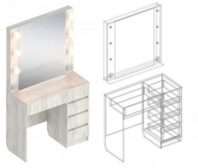 Стол гримерный - 2 (зеркало + стол) в Губахе - gubaha.mebel24.online | фото 3