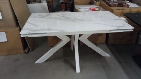 Стол Кентукки 3 140 БЕЛЫЙ МРАМОР, стекло / БЕЛЫЙ, М-City в Губахе - gubaha.mebel24.online | фото 2