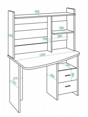 Стол компьютерный Домино Лайт СКЛ-Крл 120+НКЛ-120 в Губахе - gubaha.mebel24.online | фото 3