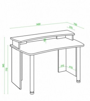 Стол компьютерный Домино Лайт СКЛ-Софт140+НКИЛ140 в Губахе - gubaha.mebel24.online | фото 3