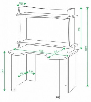 Стол компьютерный Домино lite СКЛ-Игр120 в Губахе - gubaha.mebel24.online | фото 2