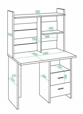 Стол компьютерный Домино Lite СКЛ-Прям100Р+НКЛ-100 в Губахе - gubaha.mebel24.online | фото 2