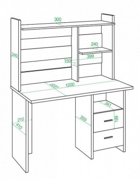 Стол компьютерный Домино Lite СКЛ-Прям120Р+НКЛ-120 в Губахе - gubaha.mebel24.online | фото 2