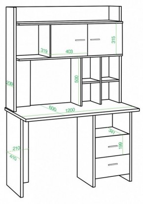 Стол компьютерный Домино Lite СКЛ-Прям120Р+НКЛХ-120 в Губахе - gubaha.mebel24.online | фото 2