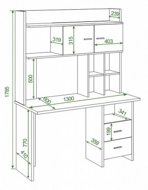 Стол компьютерный Домино Lite СКЛ-Прям130+НКЛХ-130 в Губахе - gubaha.mebel24.online | фото 2