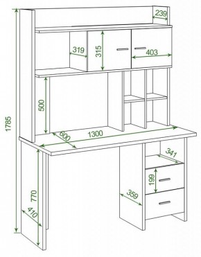 Стол компьютерный Домино Lite СКЛ-Прям130Р+НКЛХ-130 в Губахе - gubaha.mebel24.online | фото 2