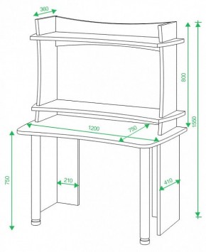 Стол компьютерный Домино Lite СКЛ-Софт120+НКИЛ120 в Губахе - gubaha.mebel24.online | фото 3