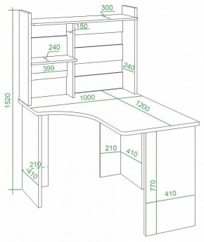 Стол компьютерный Домино Lite СКЛ-Угл120+НКЛ-100 в Губахе - gubaha.mebel24.online | фото 2