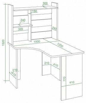 Стол компьютерный Домино Lite СКЛ-Угл120+НКЛ-100 в Губахе - gubaha.mebel24.online | фото 3