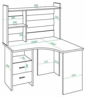 Стол компьютерный Домино Lite СКЛ-Угл120+НКЛХ-120 в Губахе - gubaha.mebel24.online | фото 2