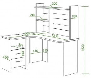 Стол компьютерный Домино Lite СКЛ-Угл130+НКЛ-130 в Губахе - gubaha.mebel24.online | фото 3