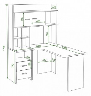 Стол компьютерный Домино Lite СКЛ-Угл130+НКЛХ-120 в Губахе - gubaha.mebel24.online | фото 2