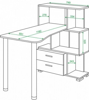 Стол компьютерный Домино СЛ-5-3СТ-2+БЯ в Губахе - gubaha.mebel24.online | фото 2