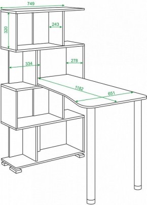 Стол компьютерный Домино СЛ-5-4СТ-2+БД+БЯ в Губахе - gubaha.mebel24.online | фото 2