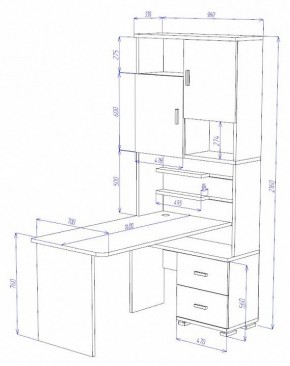 Стол компьютерный Домино СР-720/140 в Губахе - gubaha.mebel24.online | фото 2