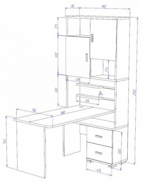 Стол компьютерный Домино СР-720/160 в Губахе - gubaha.mebel24.online | фото 2