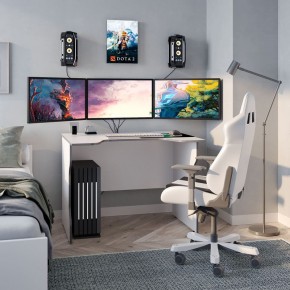 Стол компьютерный ВАРДИГ K2 100x82, белый/серебристый в Губахе - gubaha.mebel24.online | фото 4